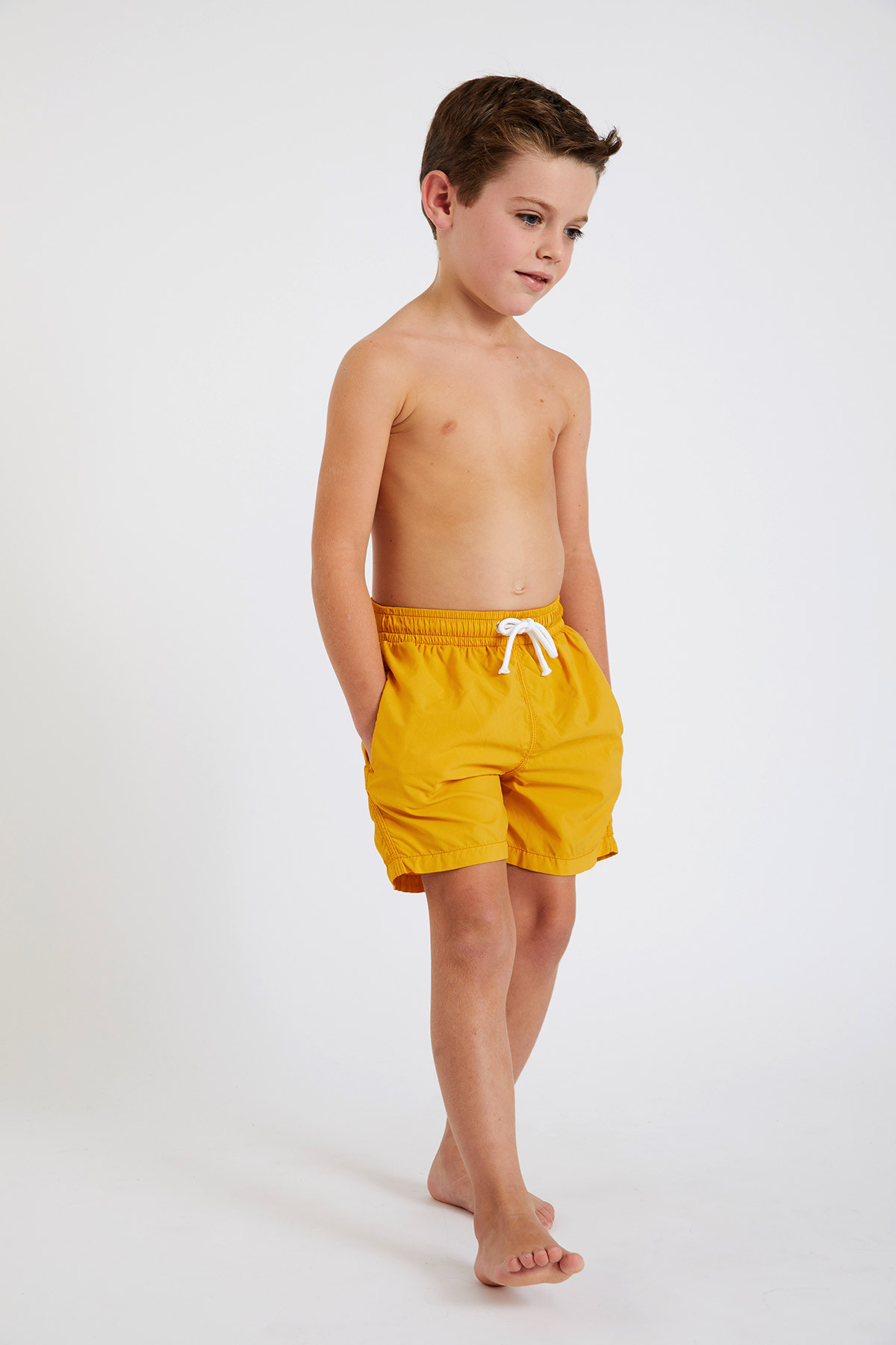 M AIR BASTOU Children's plain yellow swim shorts - 1