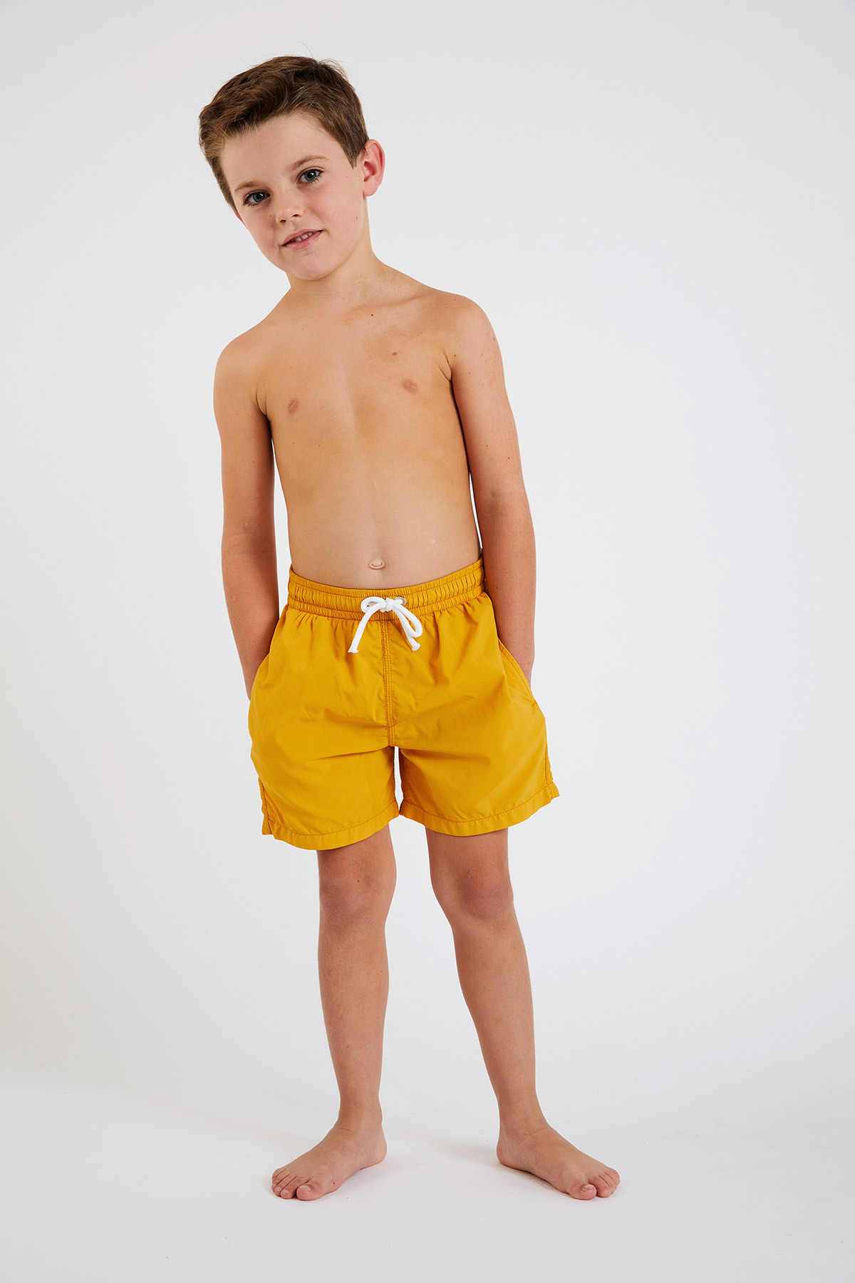 M AIR BASTOU Children's plain yellow swim shorts - 3