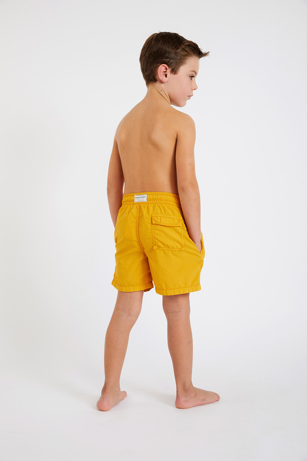 M AIR BASTOU Children's plain yellow swim shorts - 6