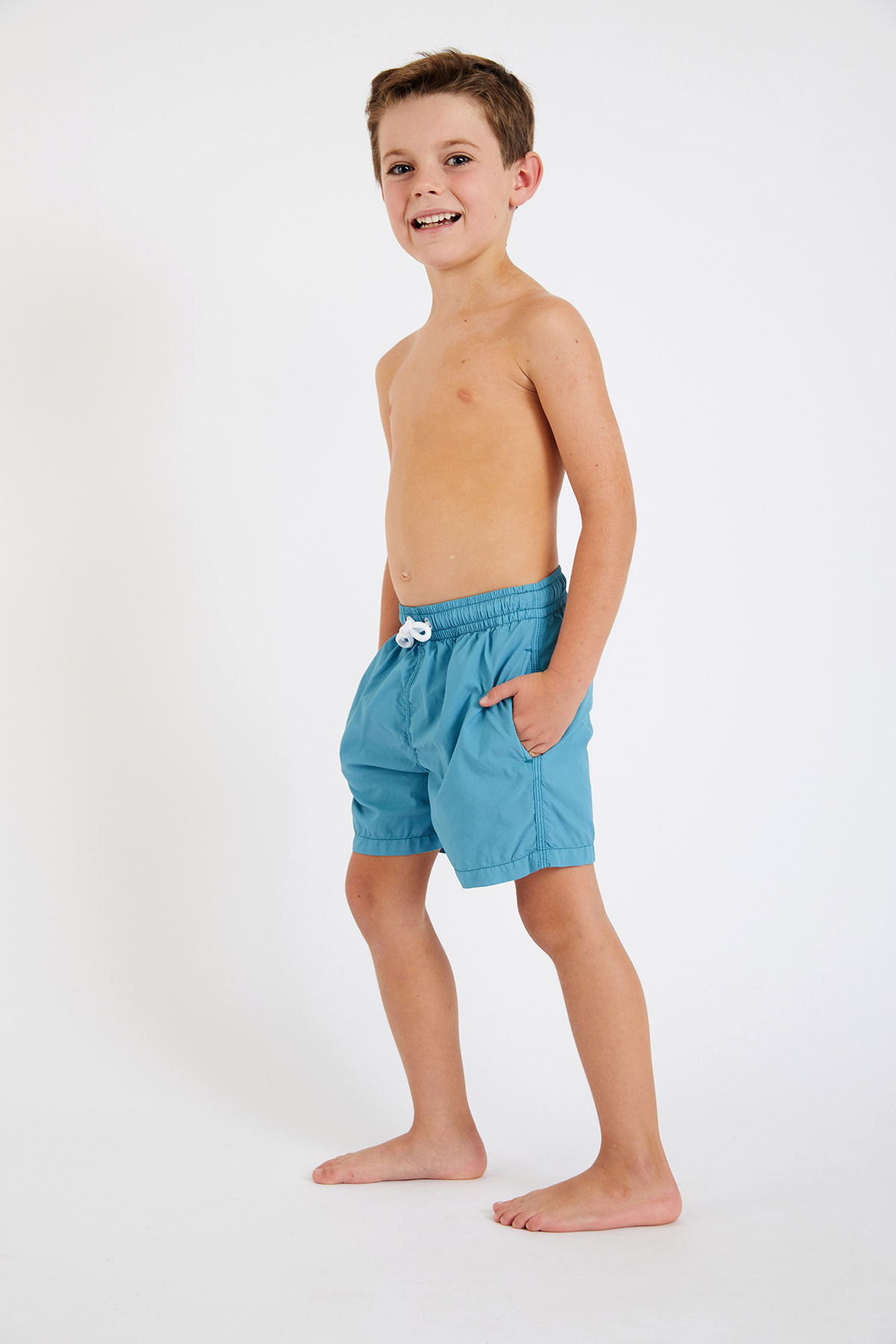 M AIR BASTOU Children's plain blue swim shorts - 2