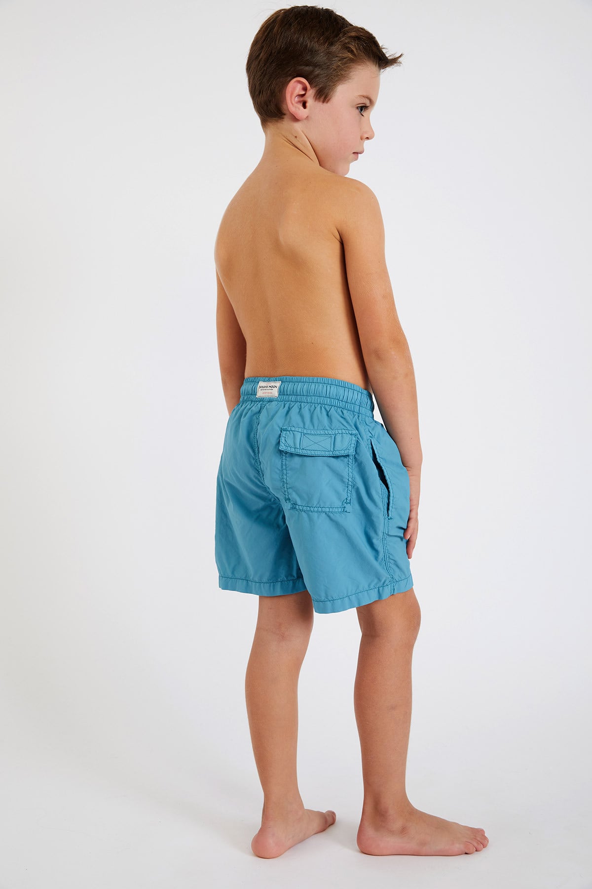 M AIR BASTOU Children's plain blue swim shorts - 6
