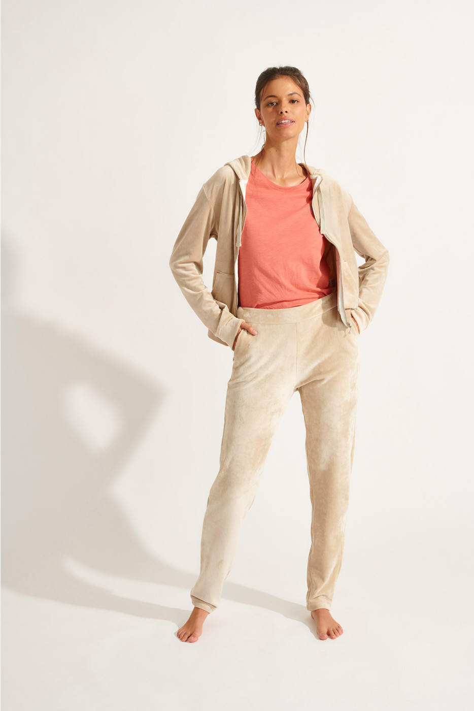 KEENAN SEALAKE ecru velvet trousers - 1