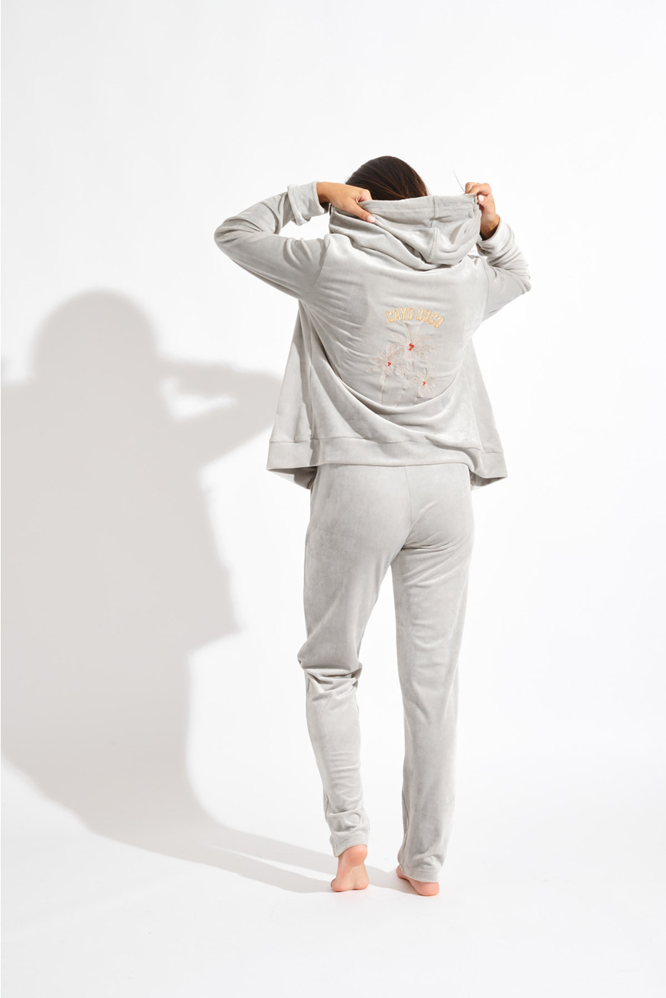 KEENAN SEALAKE light grey velvet trousers - 5