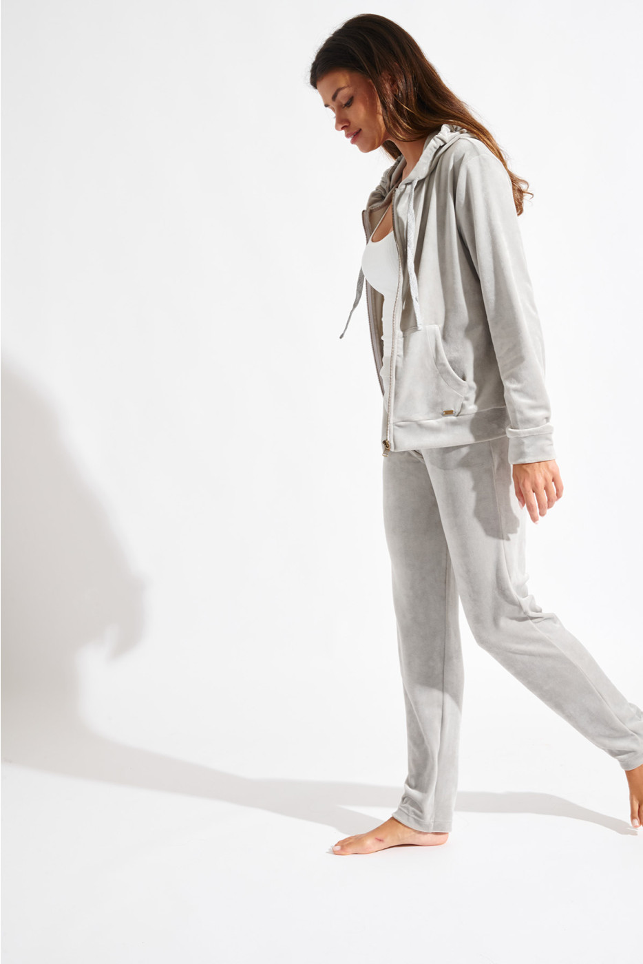 KEENAN SEALAKE light grey velvet trousers - 4