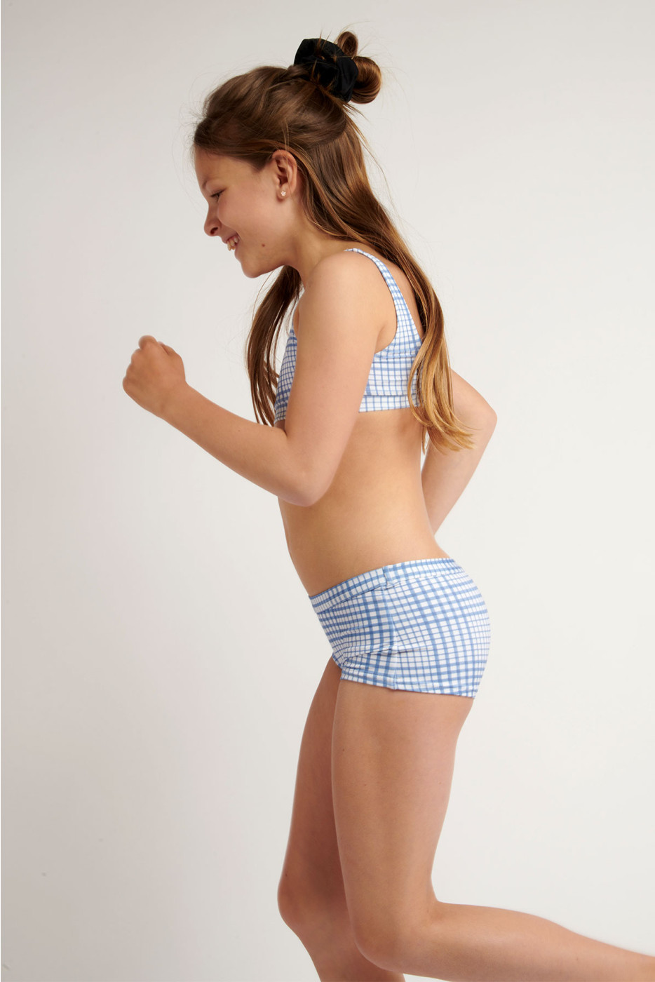 Pepita Carolyn girls' blue two-piece gingham print swimsuit