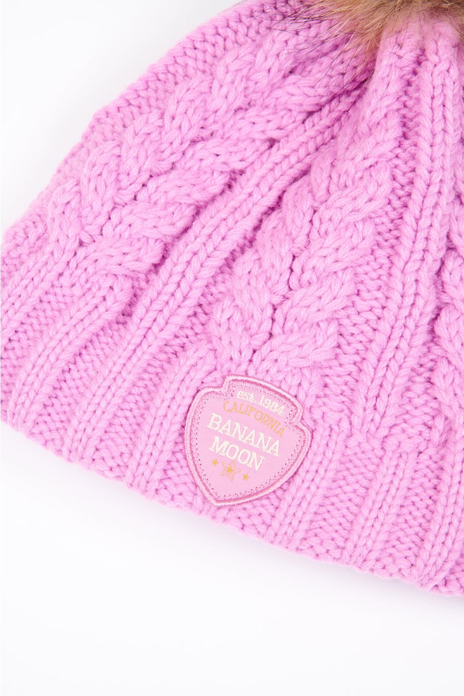 Berretto con pompon in pelliccia rosa Dotto Lemonwood - 2