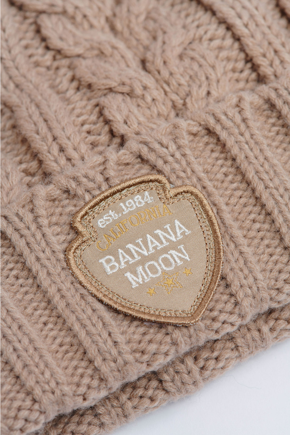 Howson Lemonwood beige gebreide muts met pompom - 3