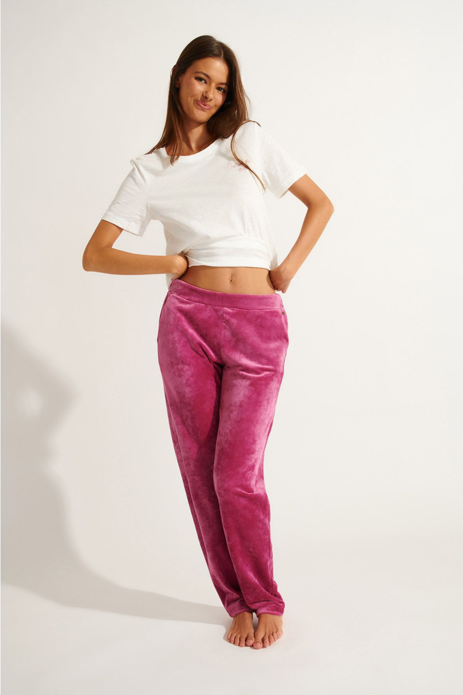 Roze fluwelen broek KEENAN SEALAKE - 7