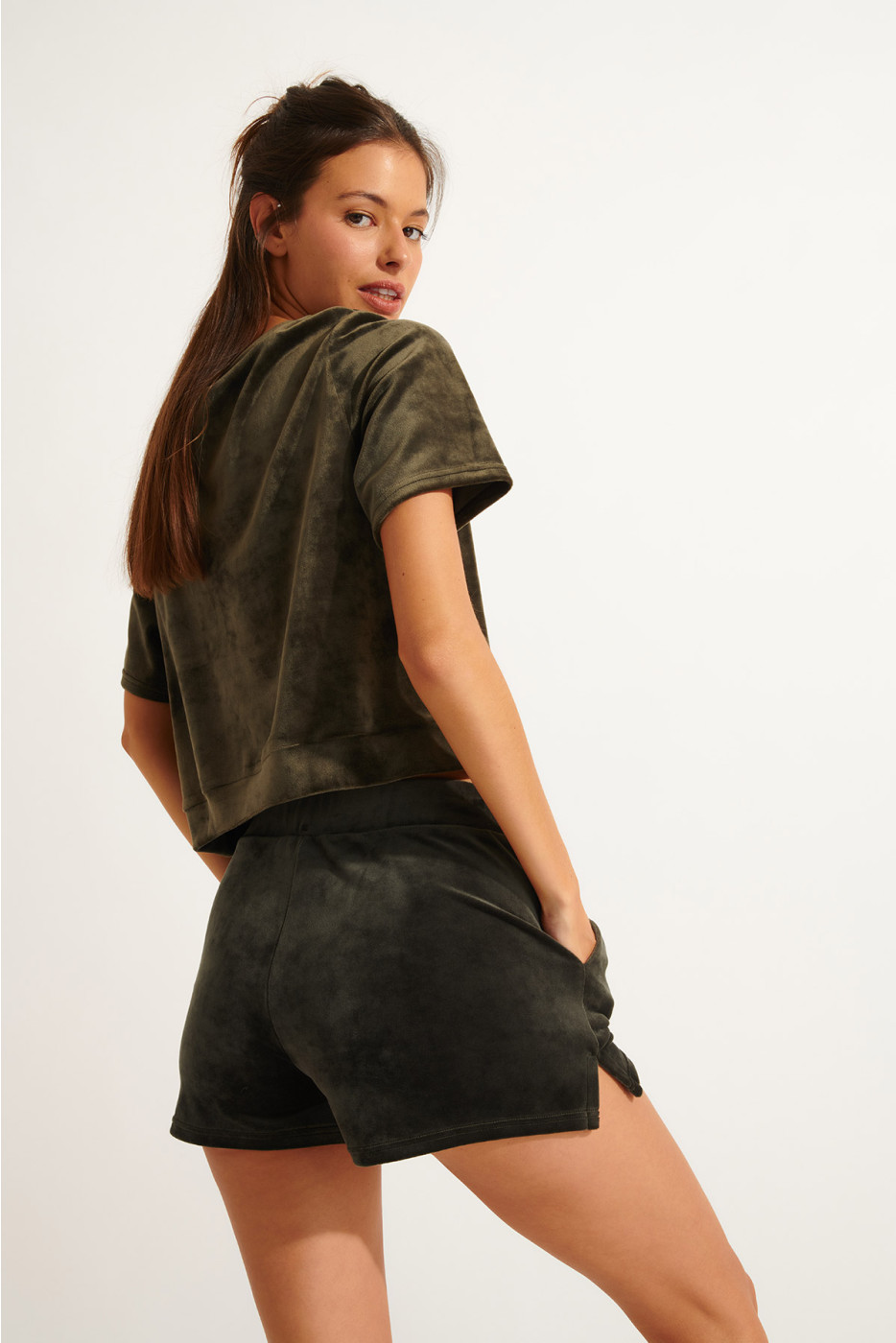 Pantalón corto de terciopelo caqui SCOTTY SEALAKE - 5