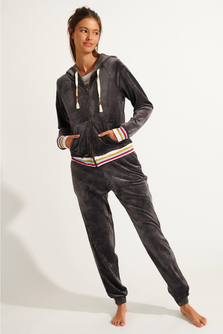 QUICK SEALAKE grey velvet trousers - 4
