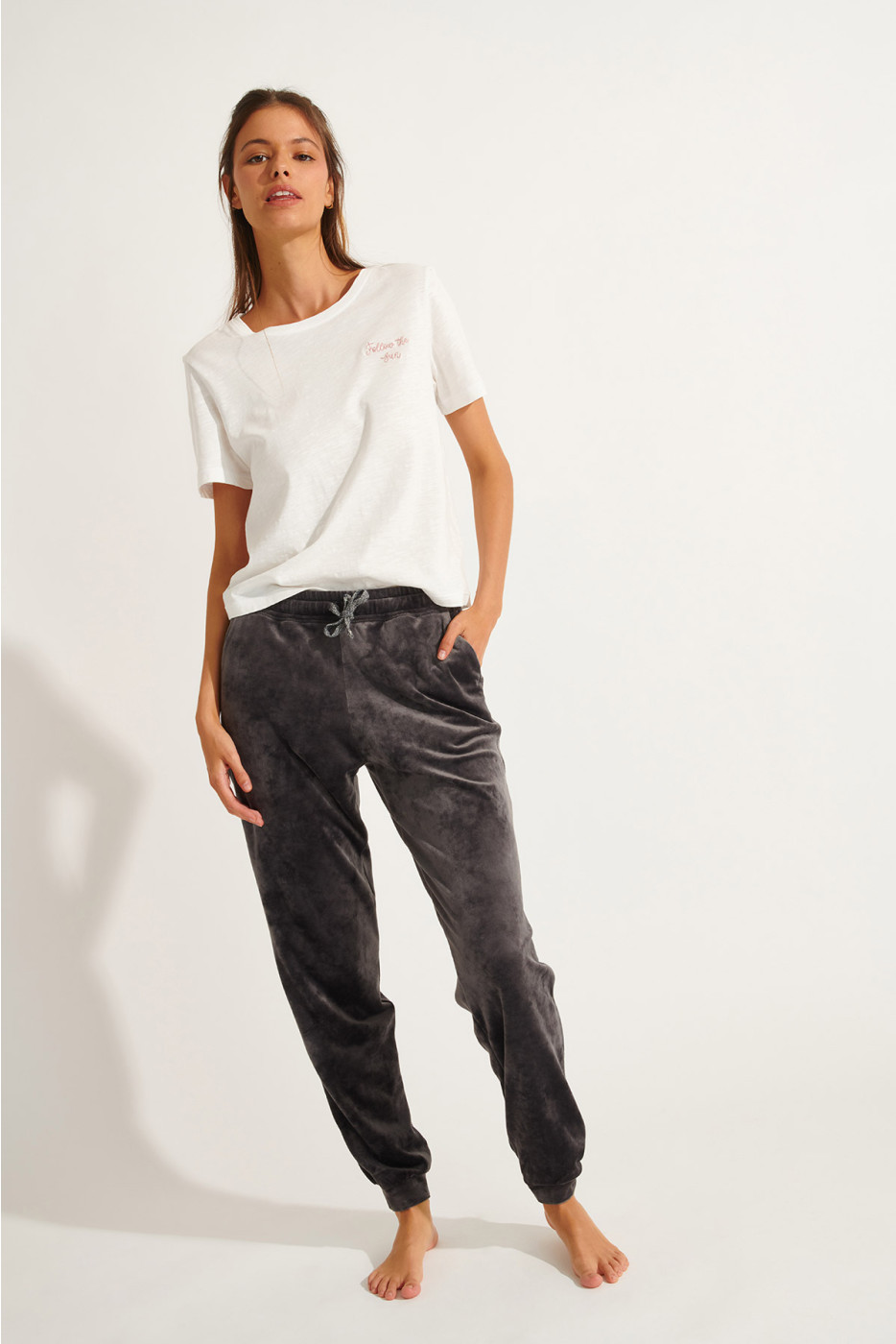 QUICK SEALAKE grey velvet trousers - 5