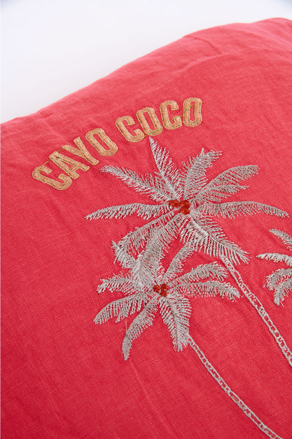 Orama Coco Pink Embroidered Cushion Cover - 3