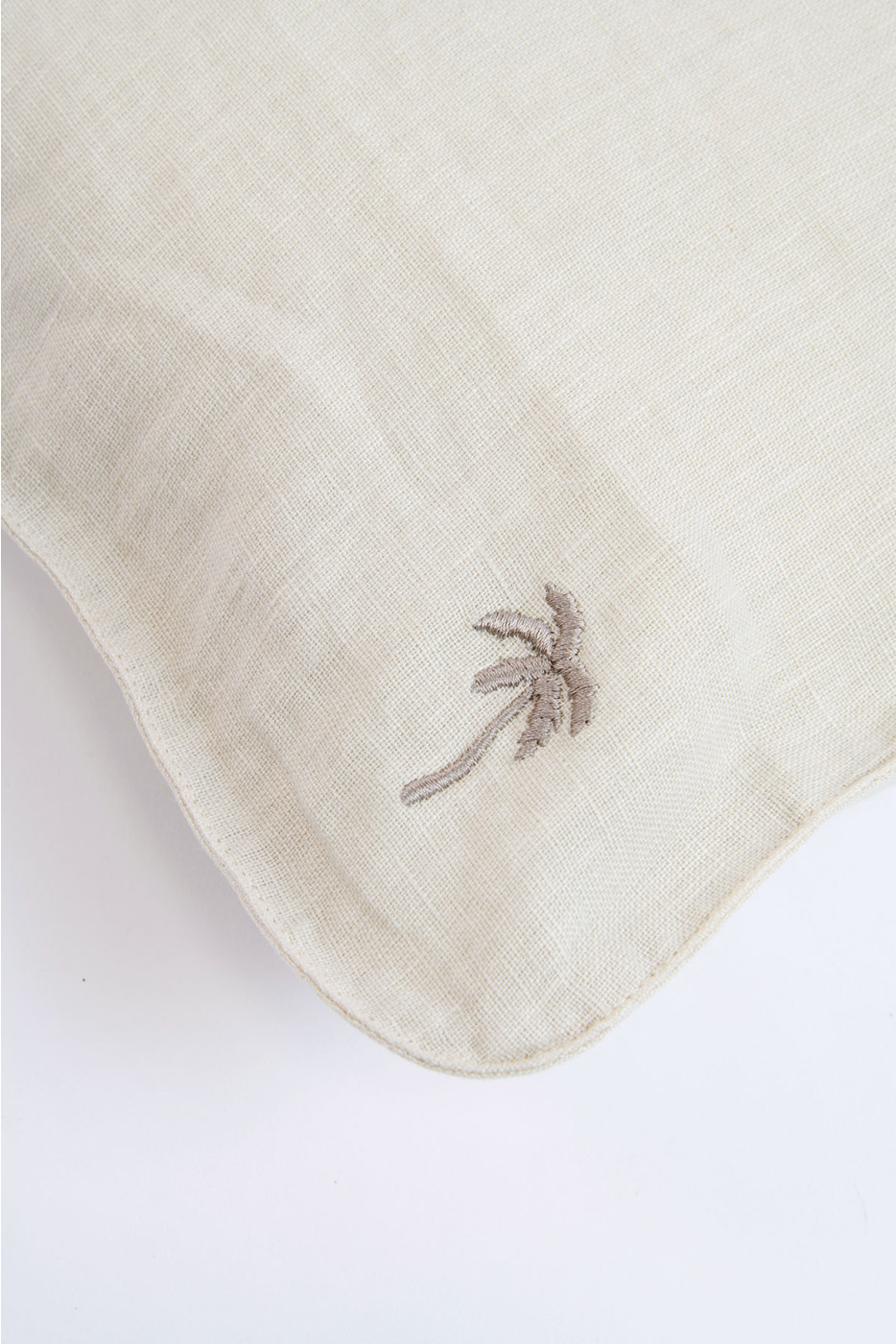 Orama Palm Ecru Linen Cushion Cover - 2