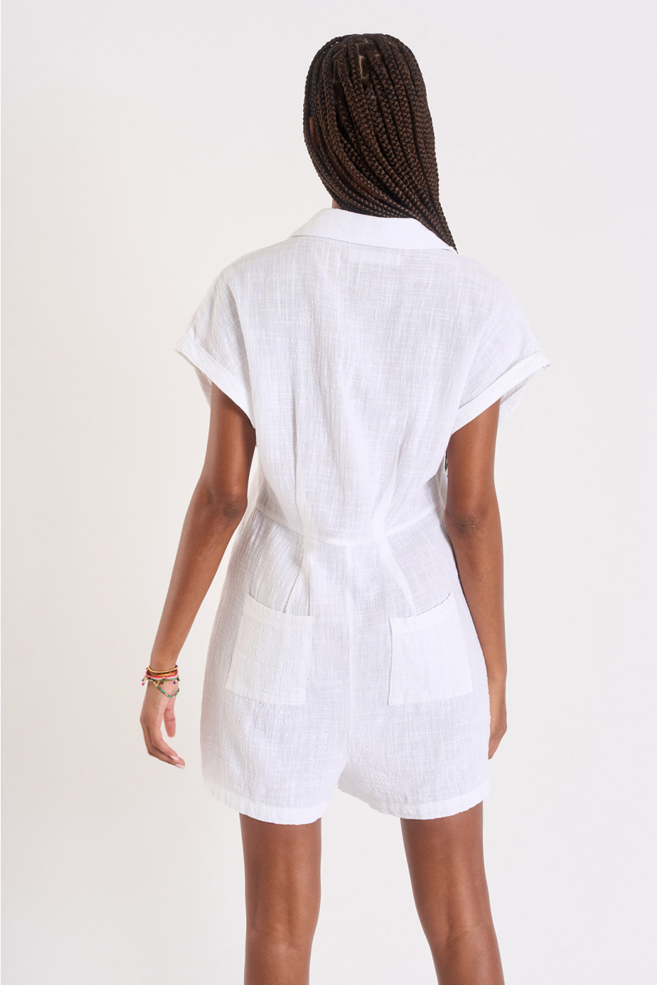 Robe chemise manches courtes blanche NATAL CHERYLL