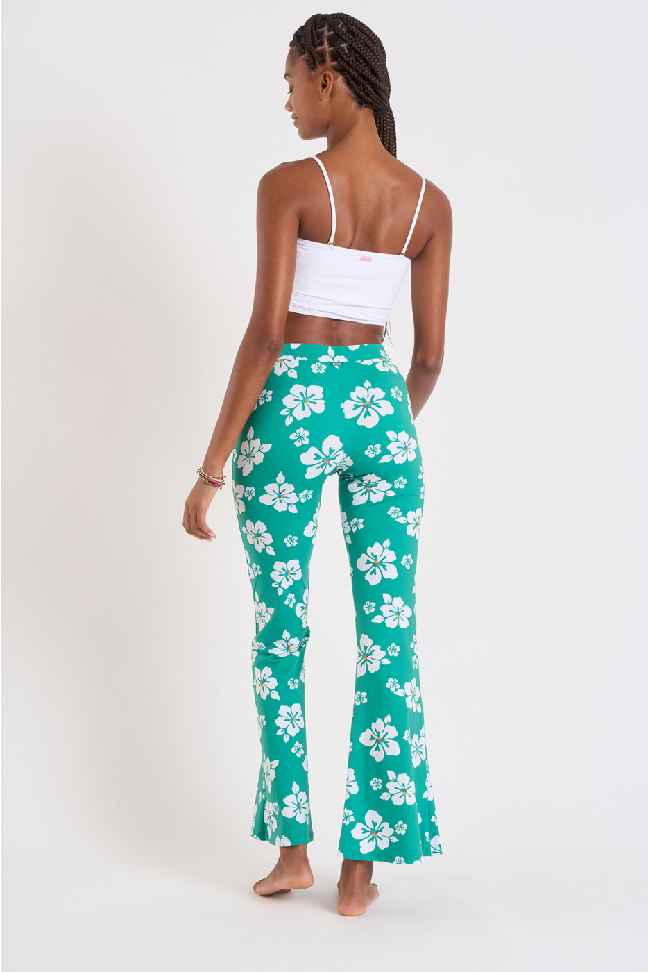 Pantaloni verdi stampa con fiore Noelo Islandgirl - 3