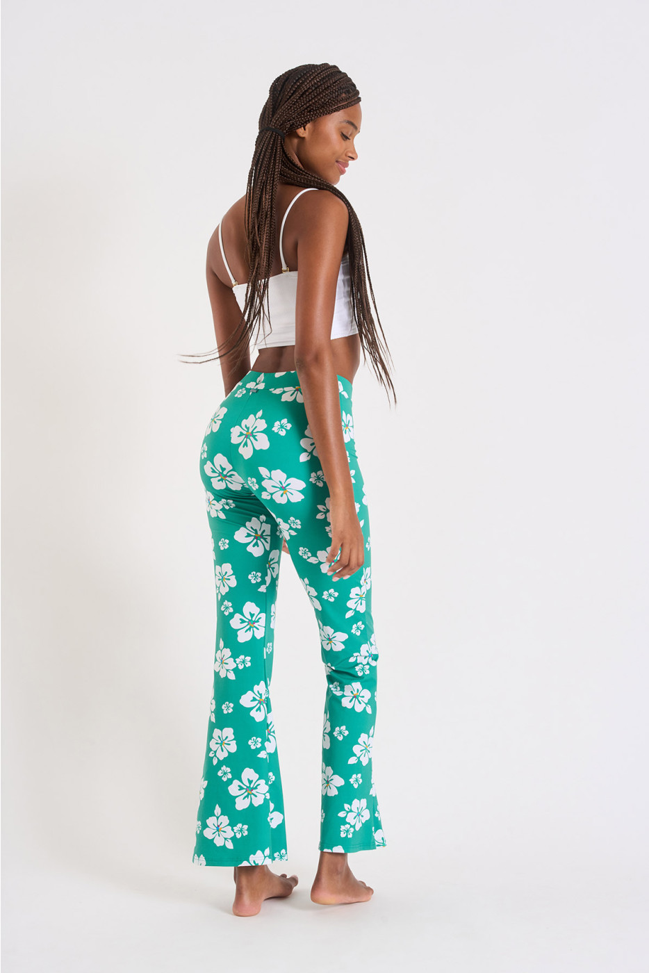 Pantaloni verdi stampa con fiore Noelo Islandgirl - 4