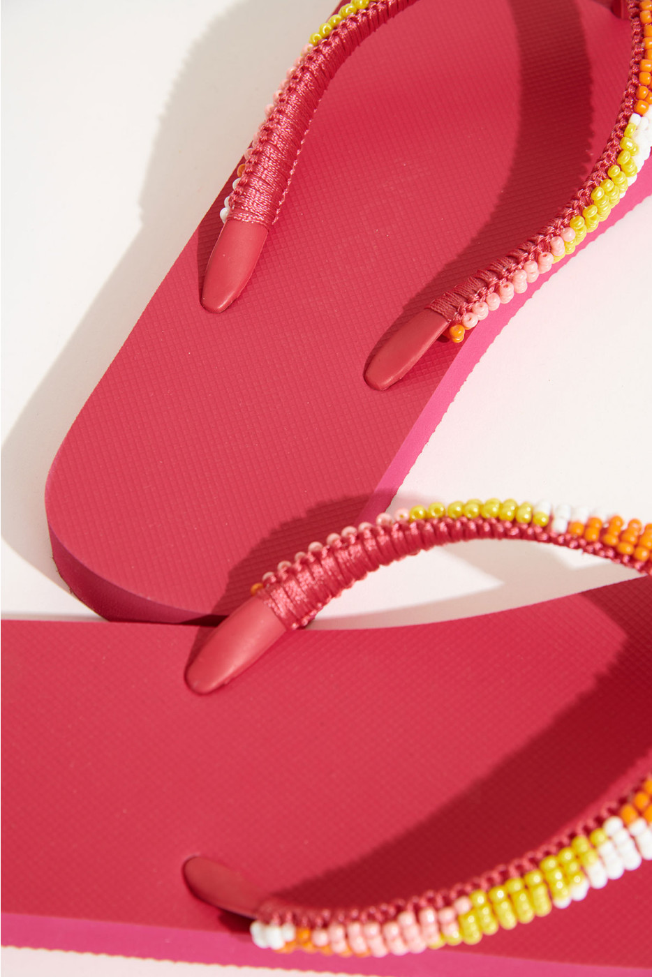 CALISUN SEASIDE fuchsia teenslippers met gekleurde kralen - 3