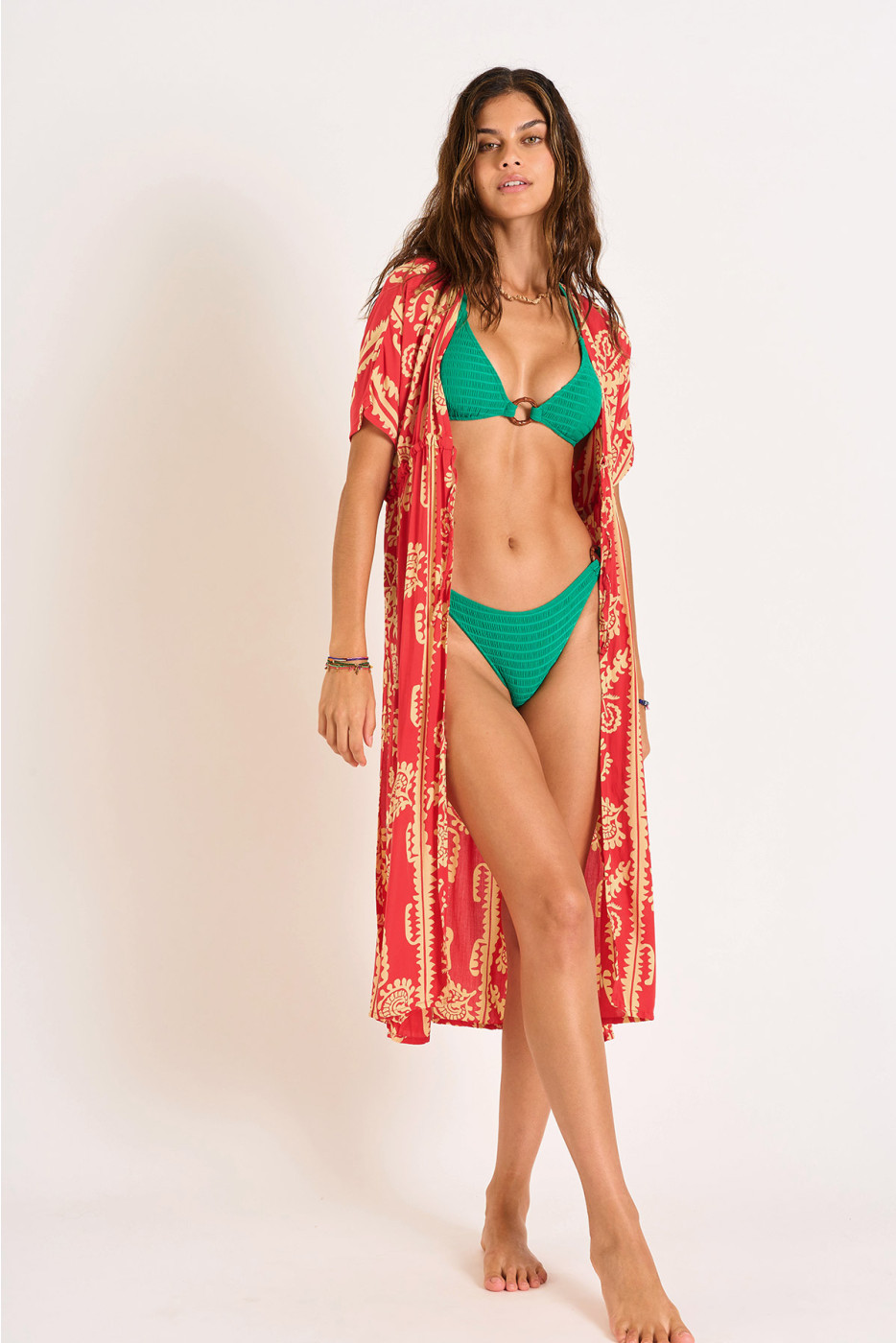 ELVIE SARONG long red kimono