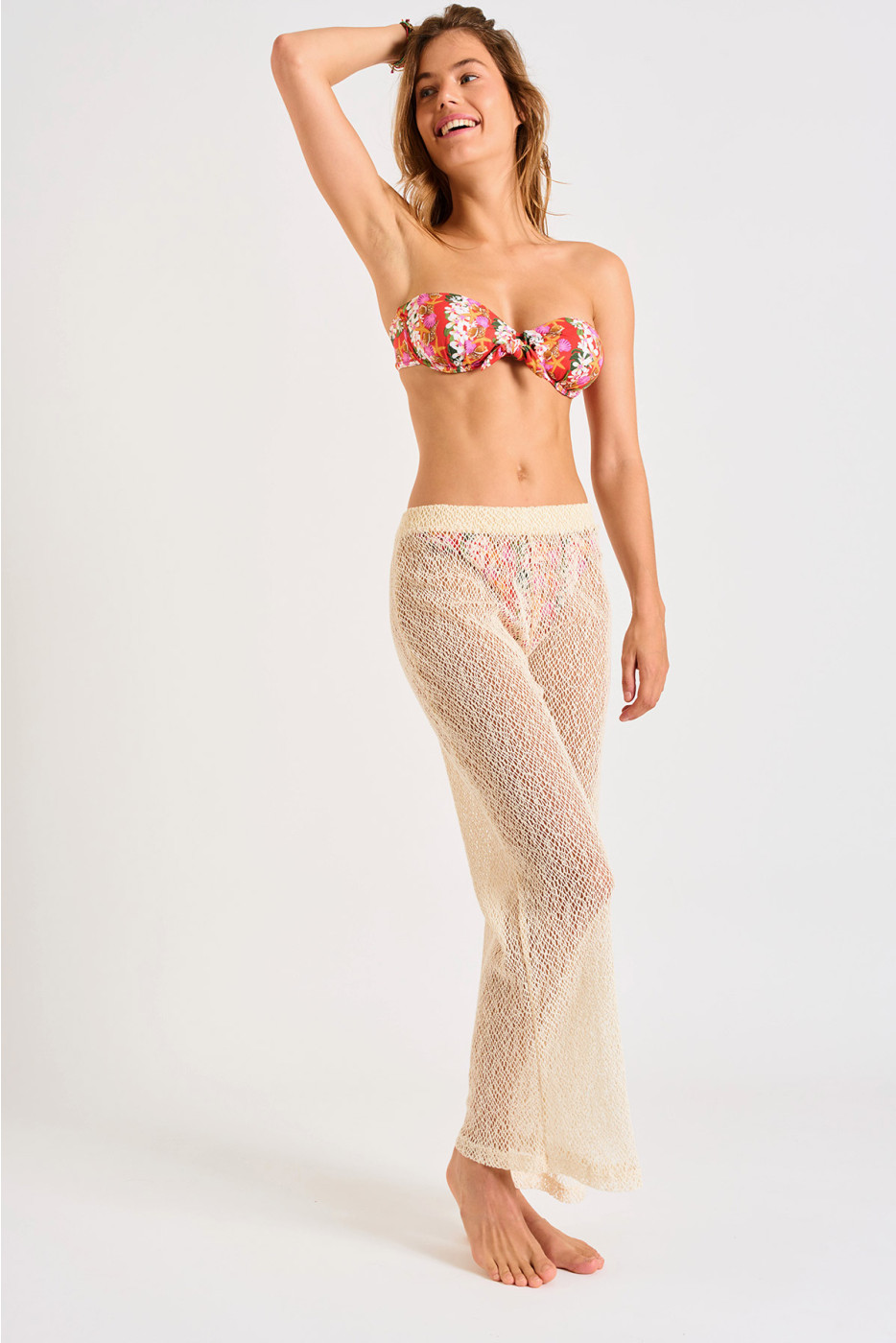 KISKA BEACHBLISS cream crochet trousers - 4