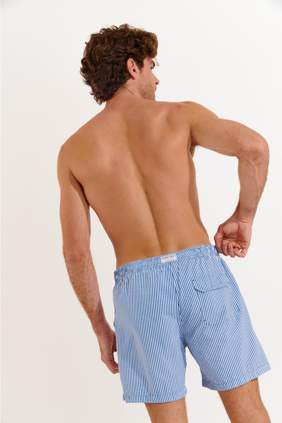 Pantaloncini da bagno uomo a righe blu MANLY WATERDAISY
