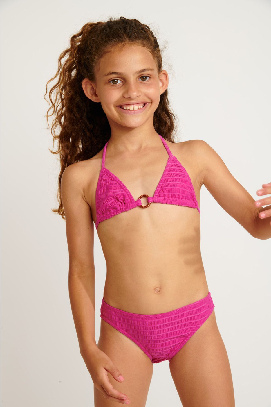 Maillot de bain 2 pièces fillette smockée fuchsia M ACACIA GROOVE