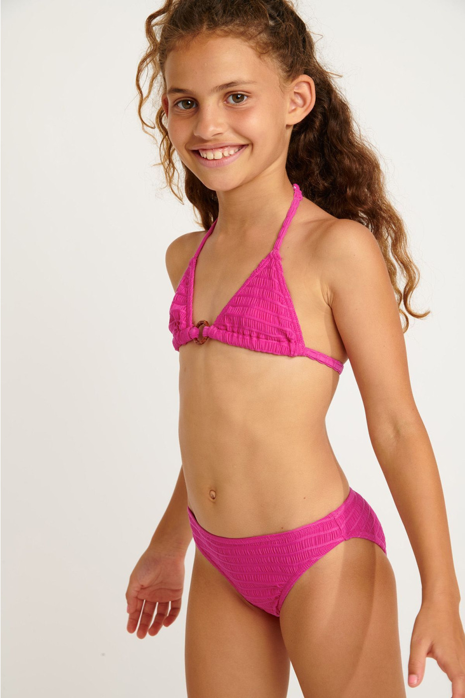 Maillot de bain 2 pièces fillette smockée fuchsia M ACACIA GROOVE