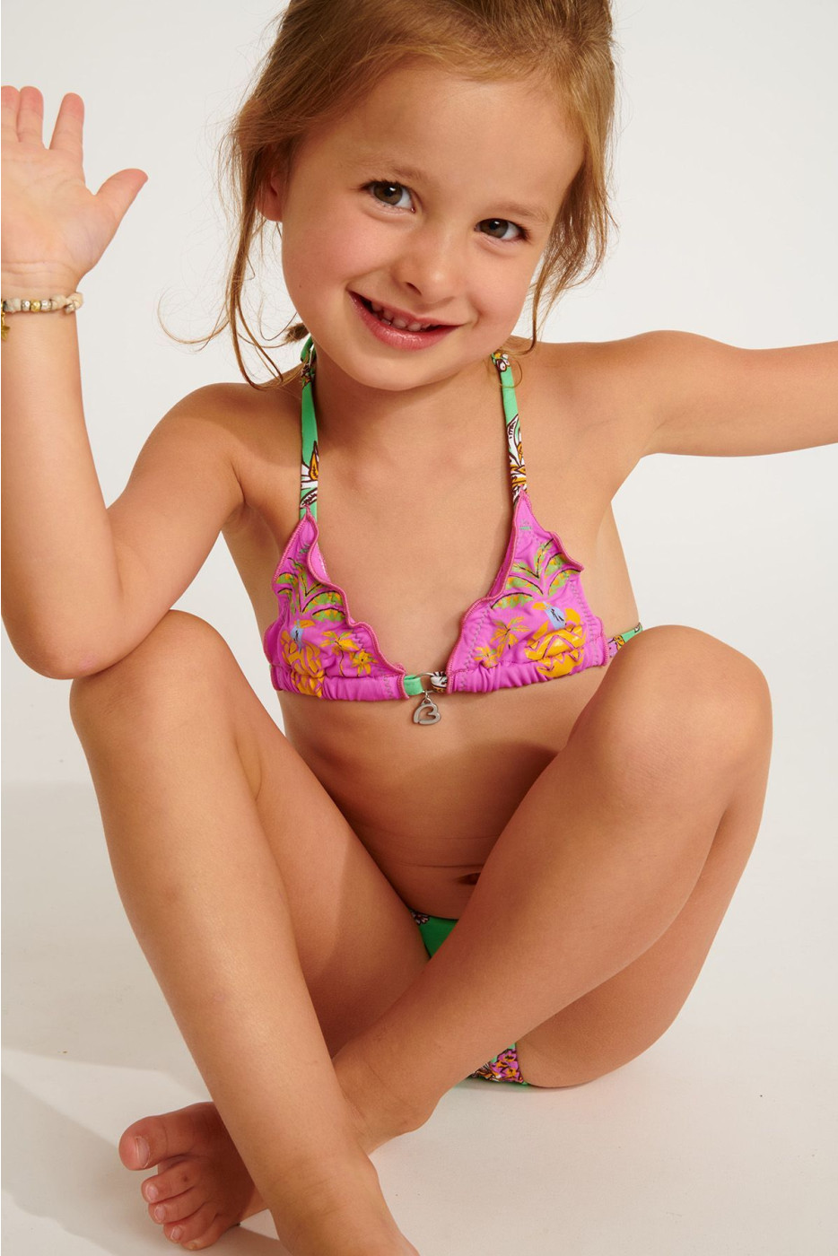 Set bikini 2 pezzi verde stampato per bambina M NALITA PINEAPPLEBAY