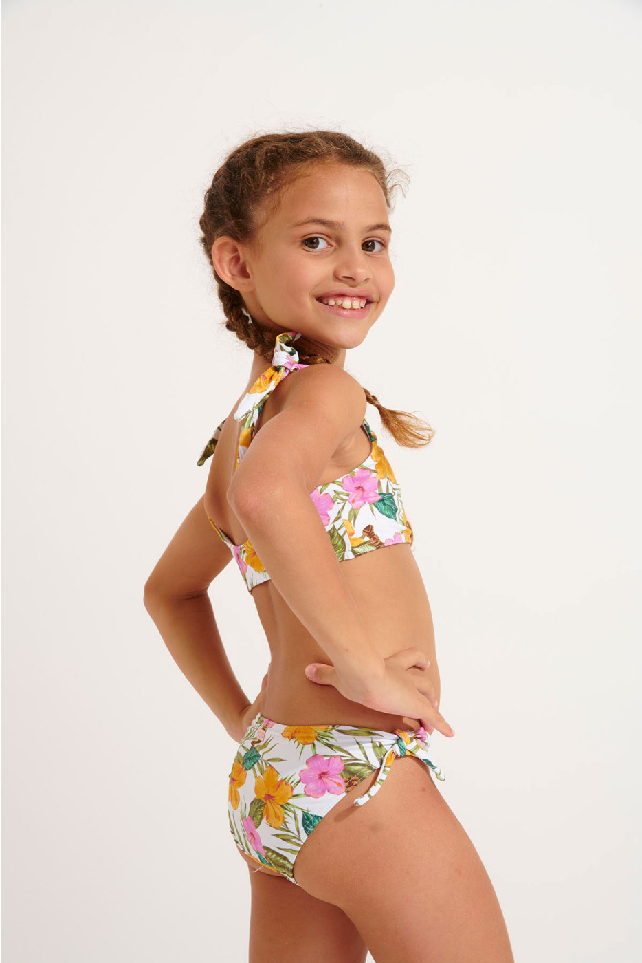 Bañador de 2 piezas con estampado tropical blanco para niña PEANUTS TORTUGA