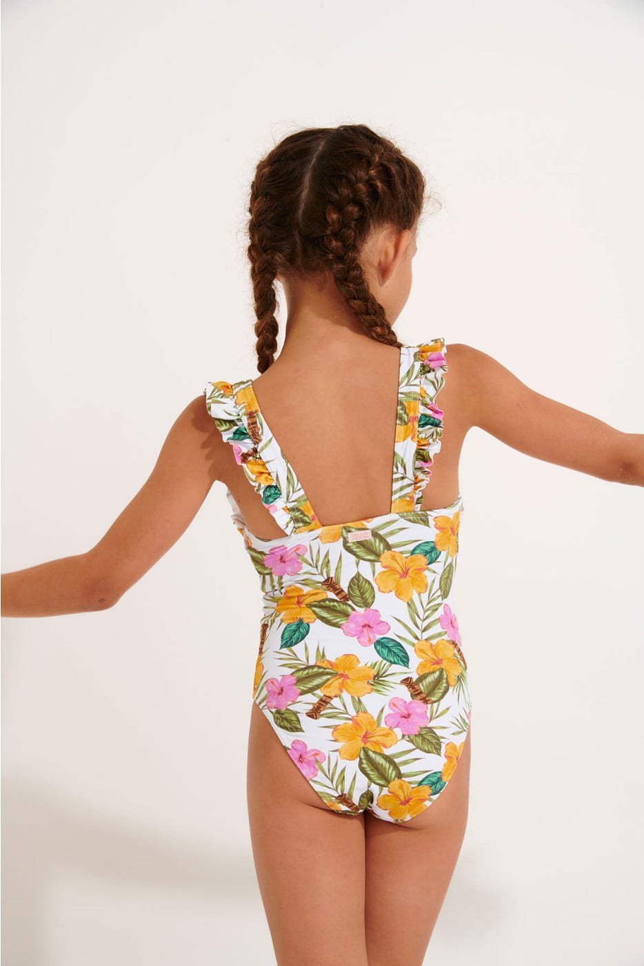 Girls' TUNES TORTUGA tropical print swimsuit