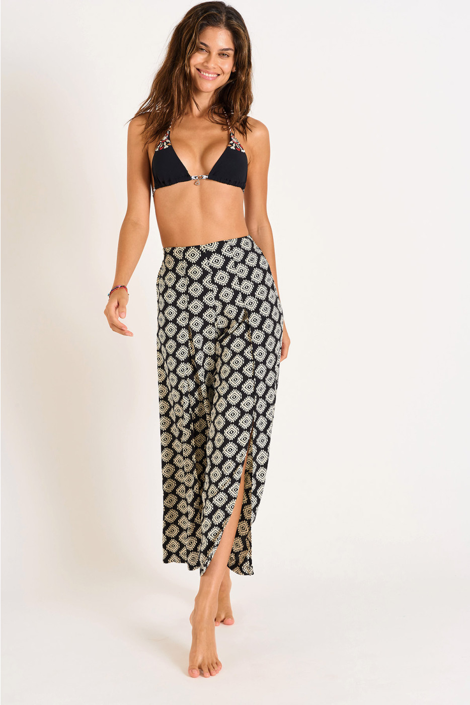 STEFA SARONG black printed beach trousers