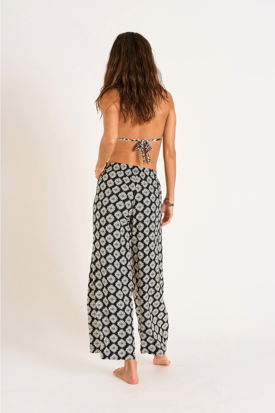 STEFA SARONG black printed beach trousers