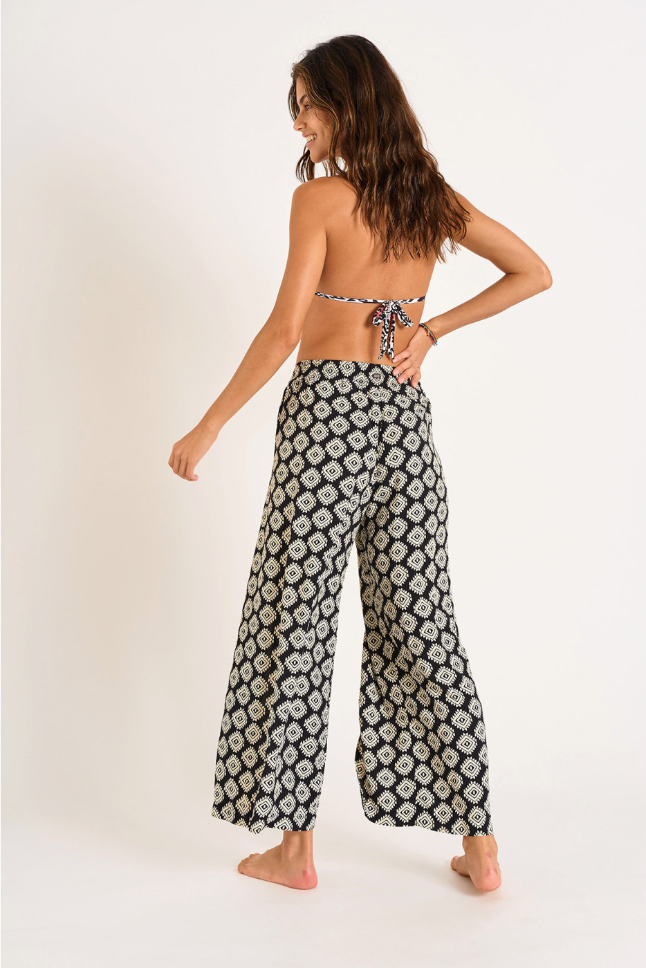 STEFA SARONG black printed beach trousers