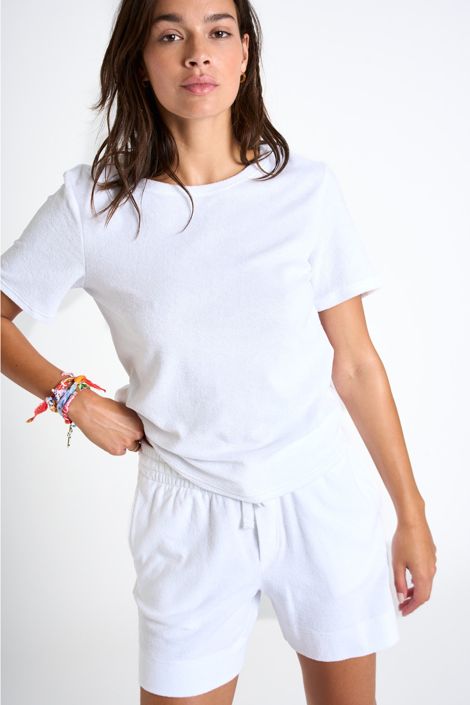 T-shirt bianca in tessuto spugna WAKEY SEASPONGE - 3