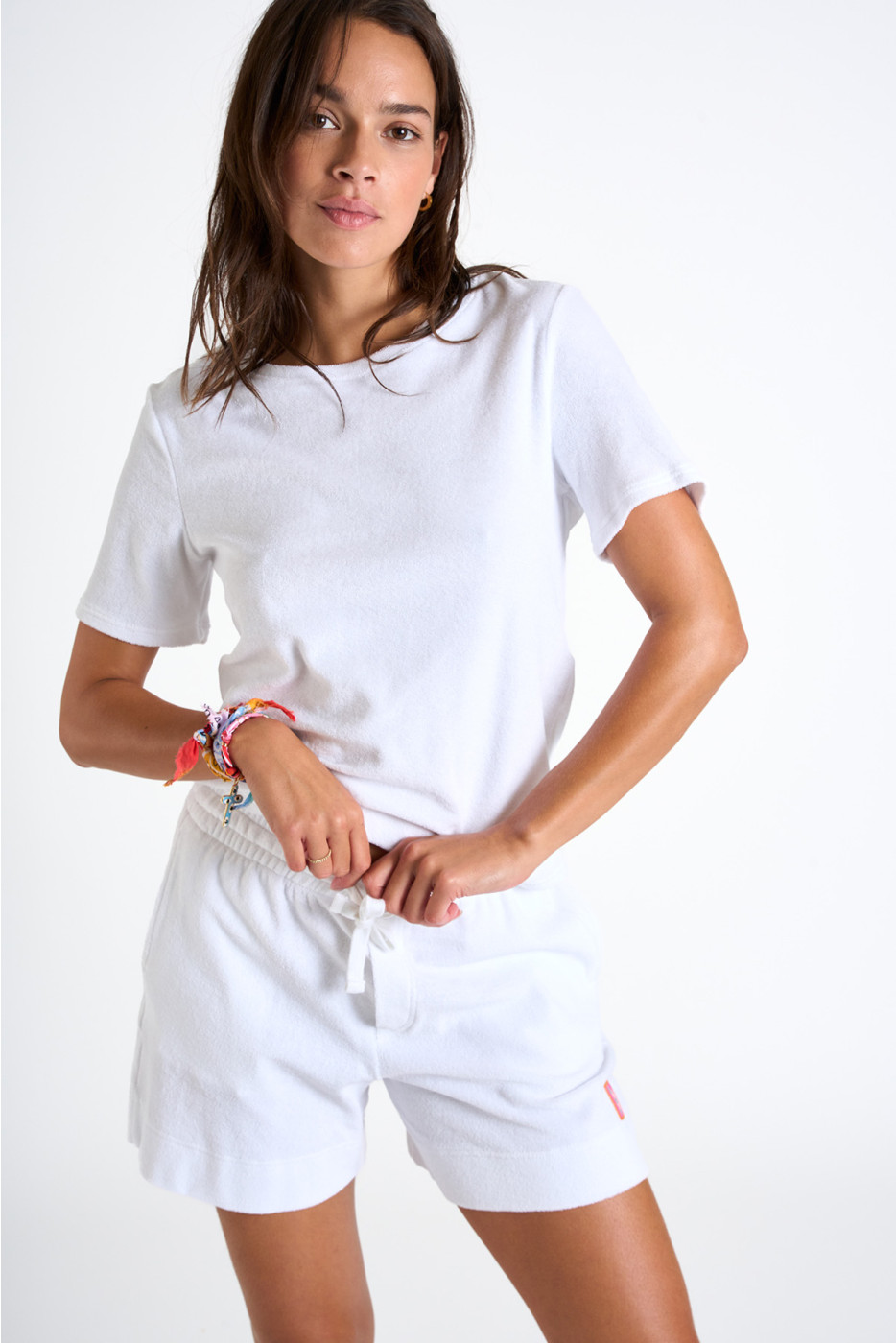 T-shirt bianca in tessuto spugna WAKEY SEASPONGE - 4