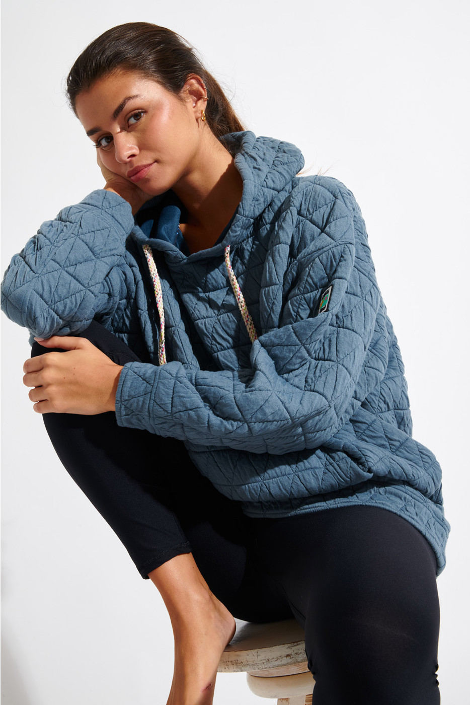 Felpa trapuntata blu ghiacciaio JAYPEAK BRADLEY - 5