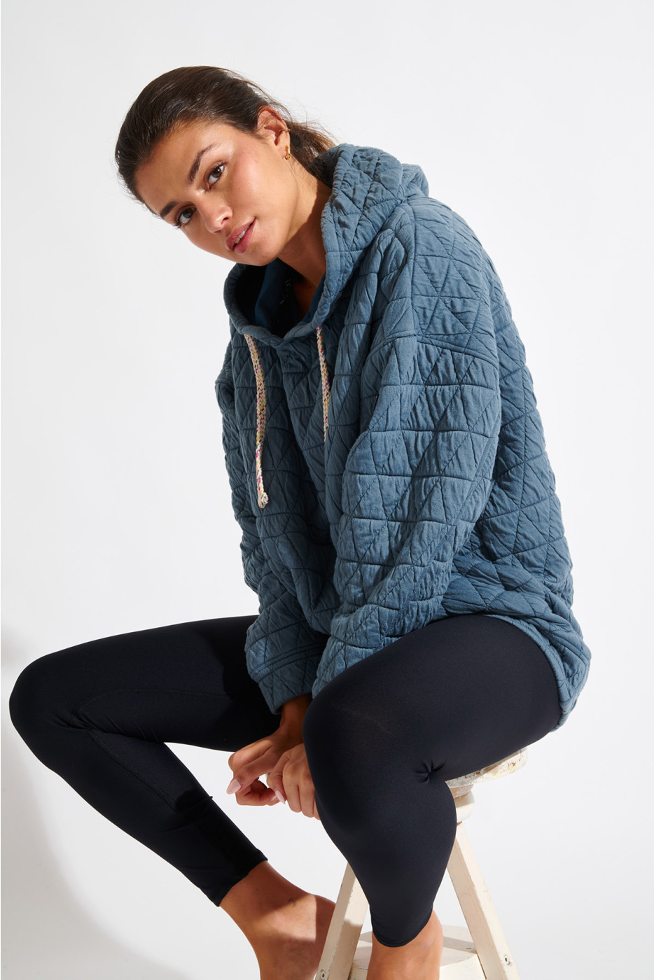 Felpa trapuntata blu ghiacciaio JAYPEAK BRADLEY - 7