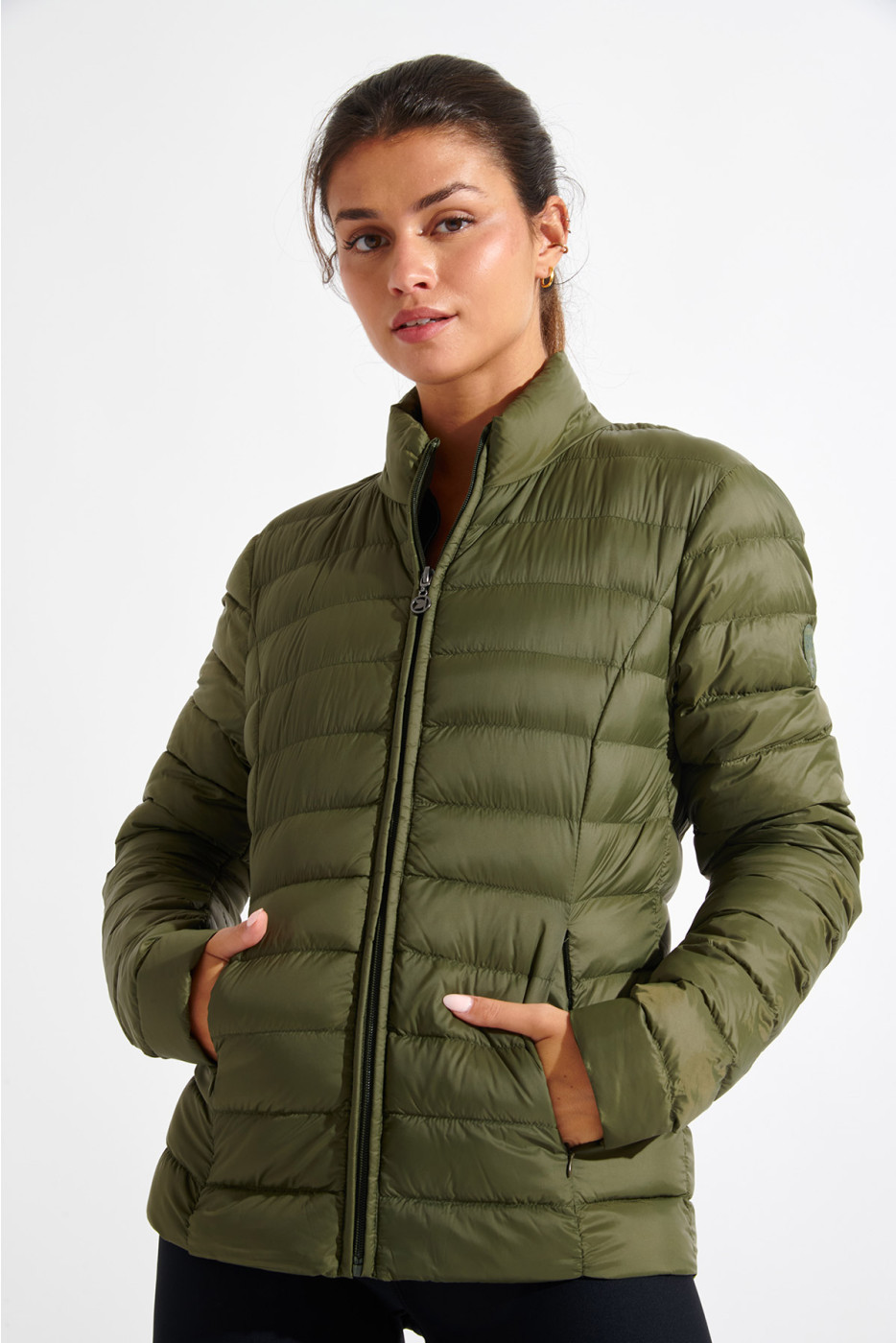 CAMROSE DURHAM women's khaki padded jacket - 1