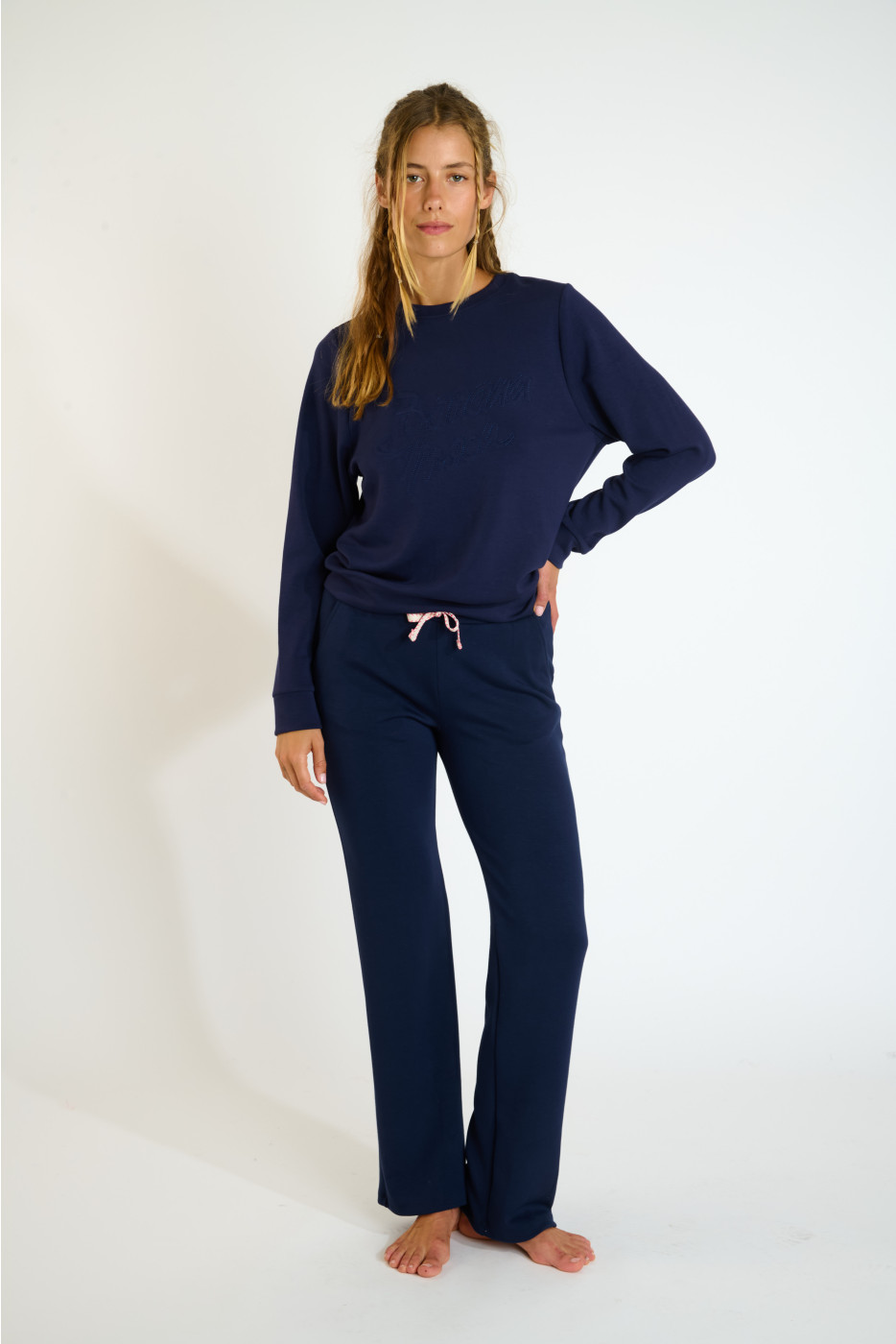 Pantaloni da jogging dritti blu scuro BAYJOY FLOWEGA - 4