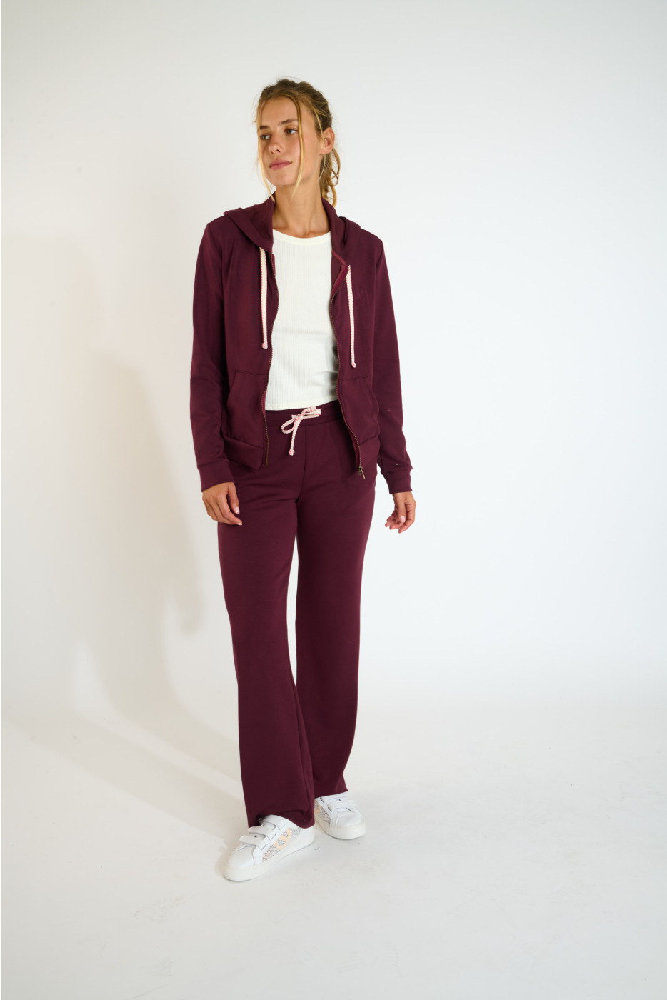 Pantaloni jogger dritti bordeaux FLOWEGA BAYJOY - 4