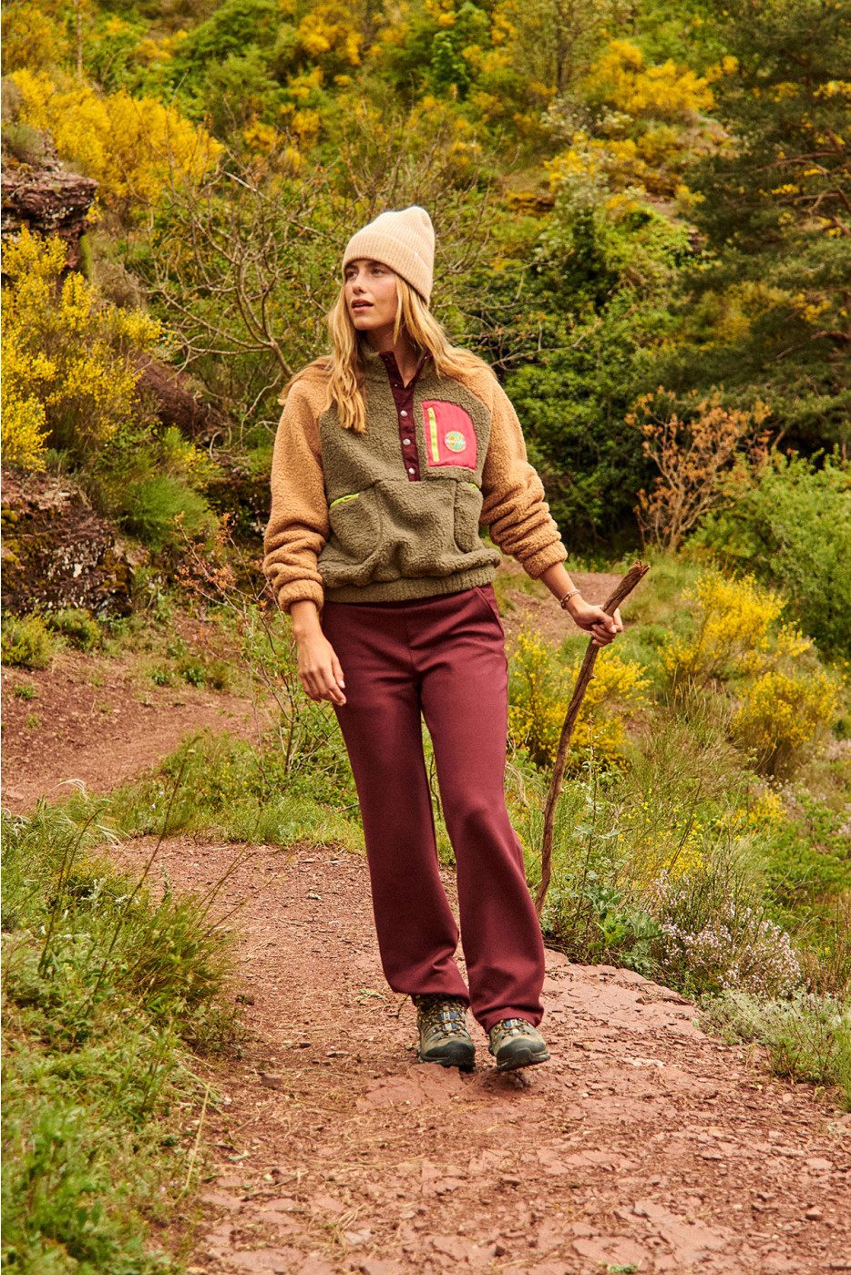 Pantaloni jogger dritti bordeaux FLOWEGA BAYJOY - 5