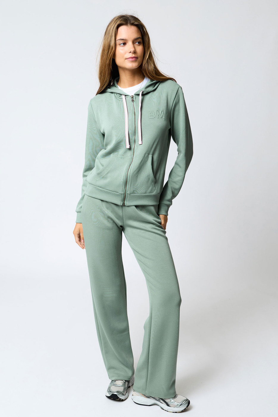 Pantaloni da jogging a gamba dritta verde BAYJOY FLOWEGA - 3