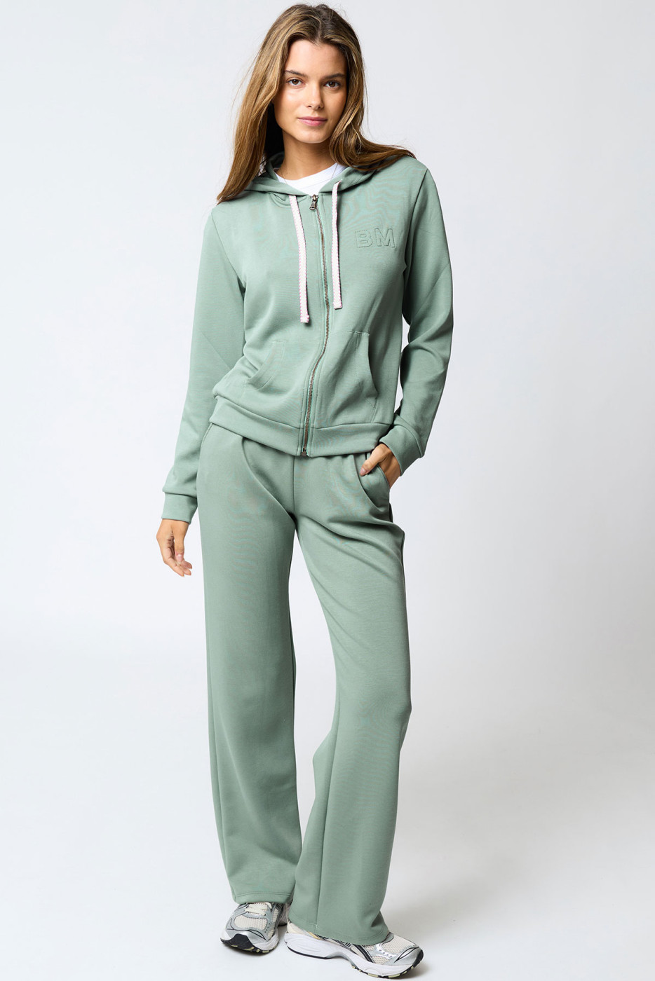 Pantaloni da jogging a gamba dritta verde BAYJOY FLOWEGA - 4