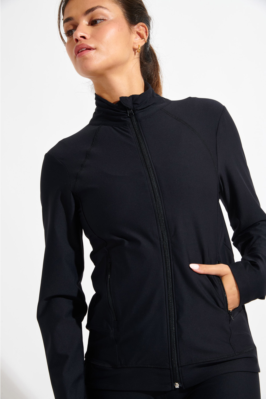 Gilet de sport zippé noir FOCUS WELLBLISS