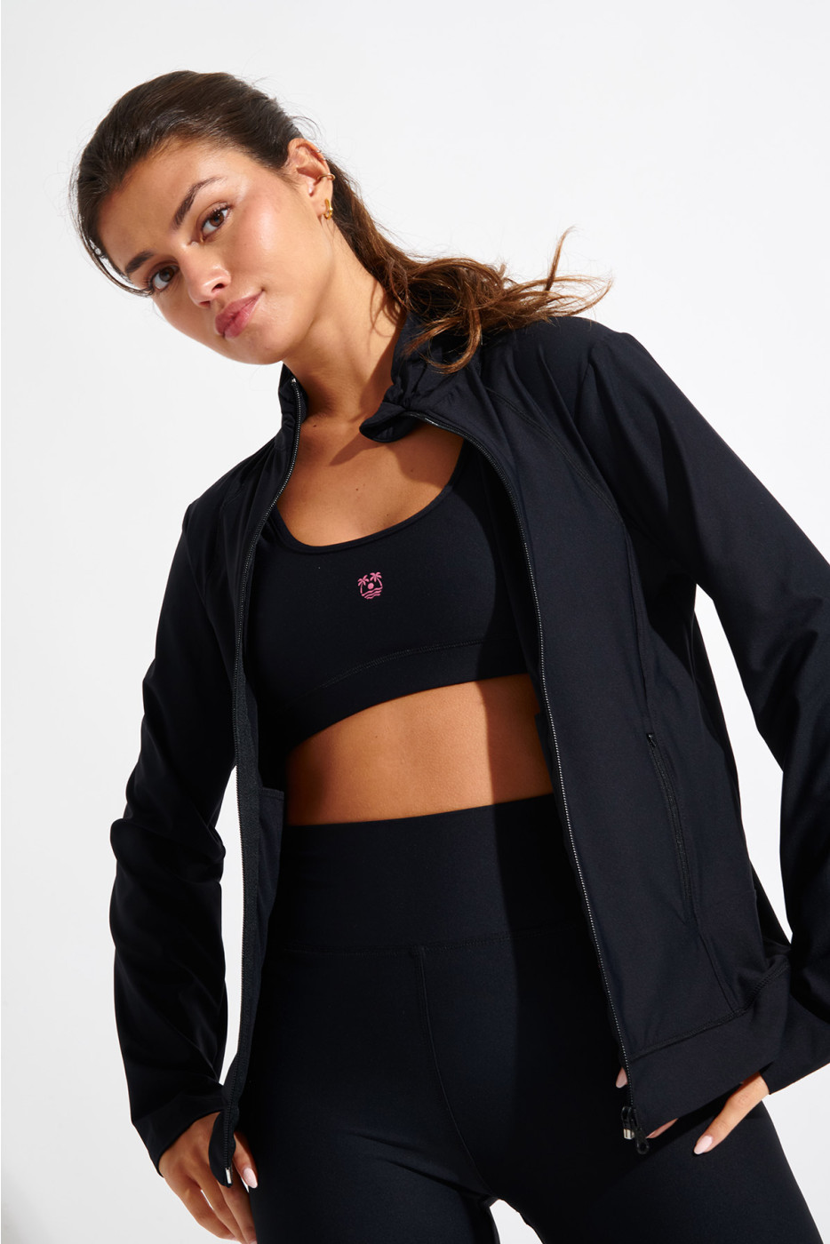 Gilet de sport zippé noir FOCUS WELLBLISS