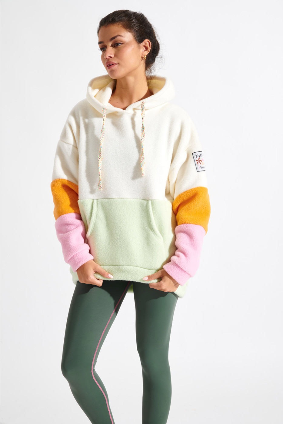 CHILLIWACK HOODCUT ecru fleece sweatshirt - 3