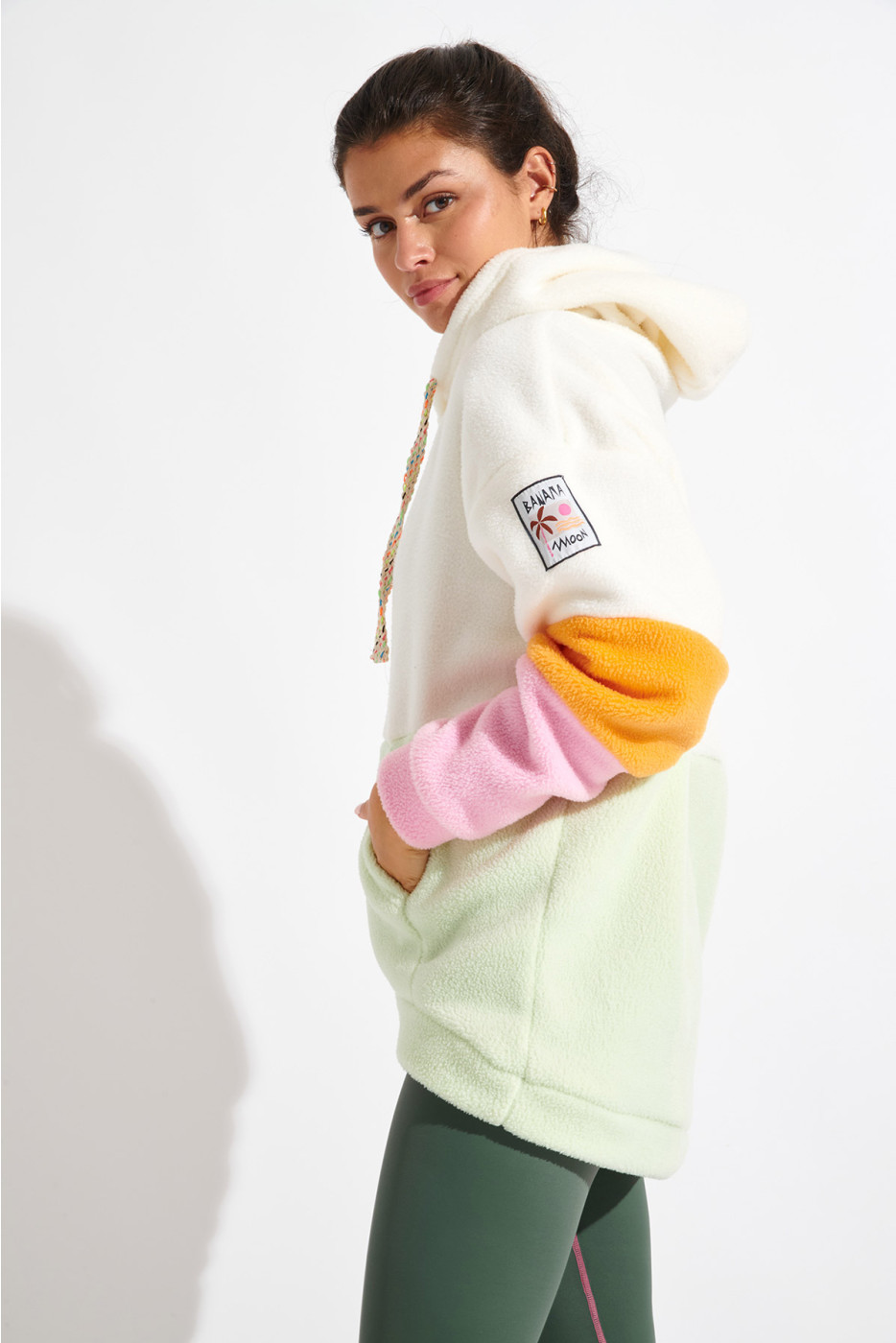 CHILLIWACK HOODCUT ecru fleece sweatshirt - 5