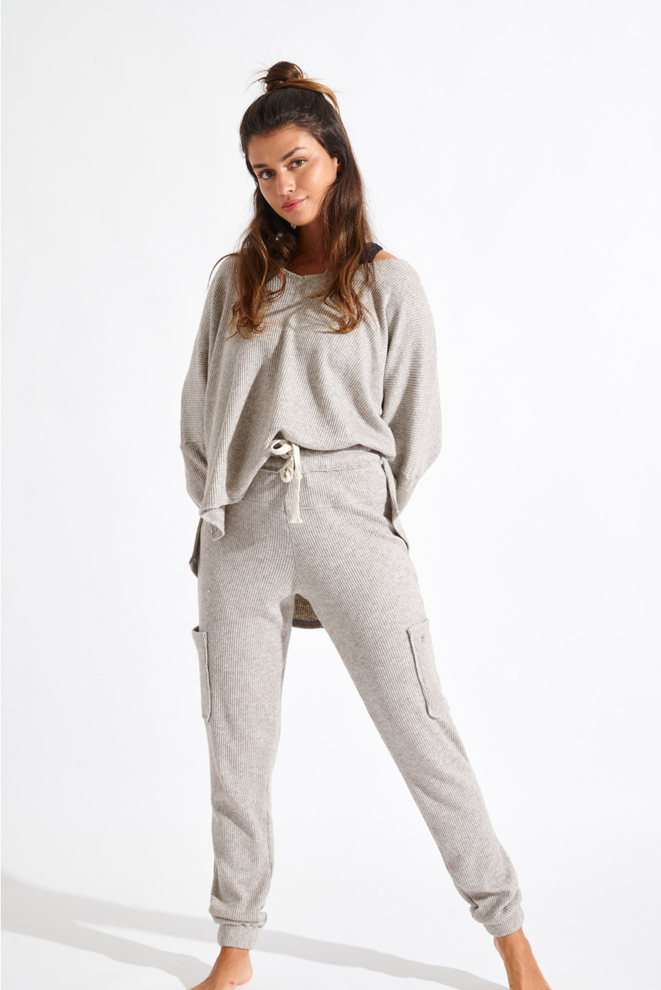 Pantaloni da jogging cargo beige HOWARD PEBBLE - 1