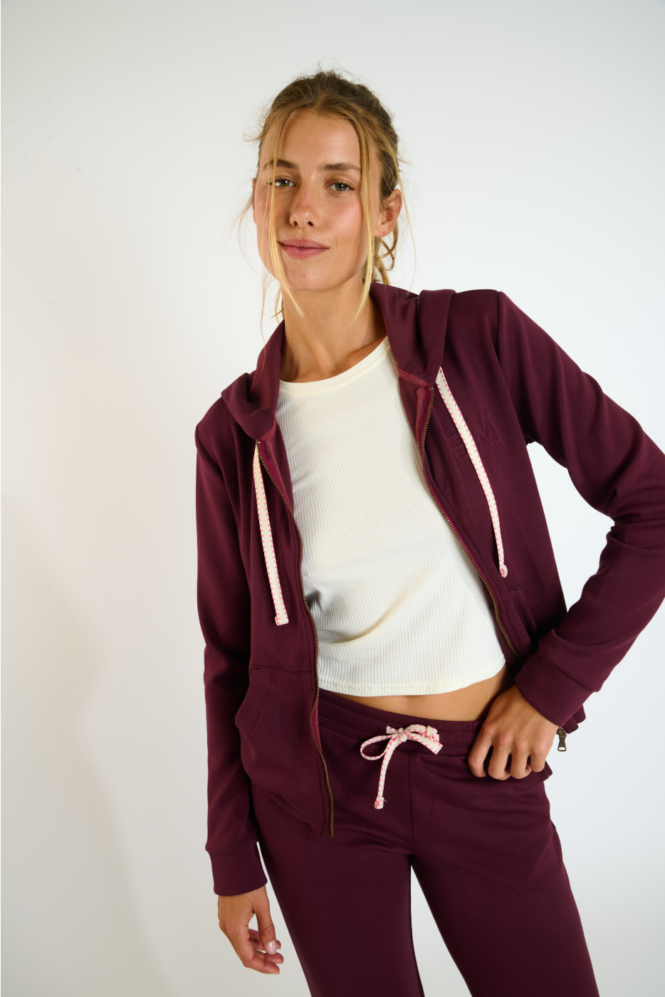 RESCO BAYJOY Jack met capuchon en rits bordeaux - 3