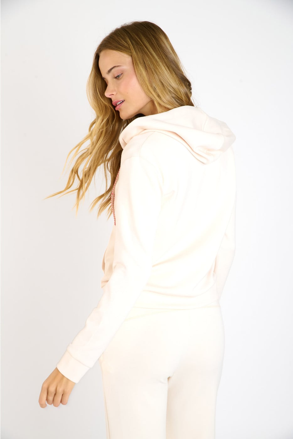 Giacca con cappuccio e zip color crema RESCO BAYJOY - 2