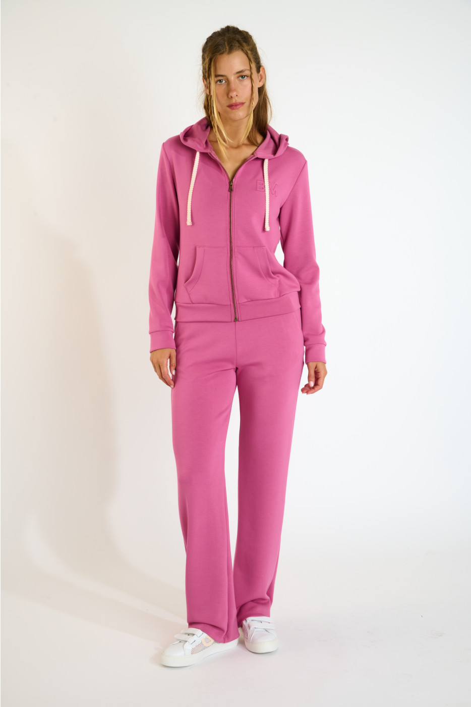 Giacca con cappuccio e zip rosa RESCO BAYJOY - 5